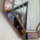 Vintage mirror with brass and wood parcloses