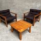 Paire de fauteuils en pin, Suède 1970-1980