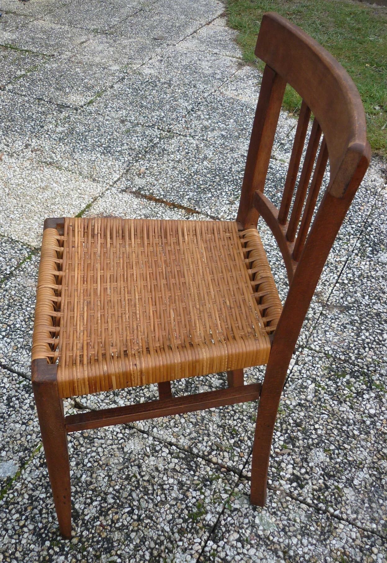 Renovated wicker-seated bistro chair