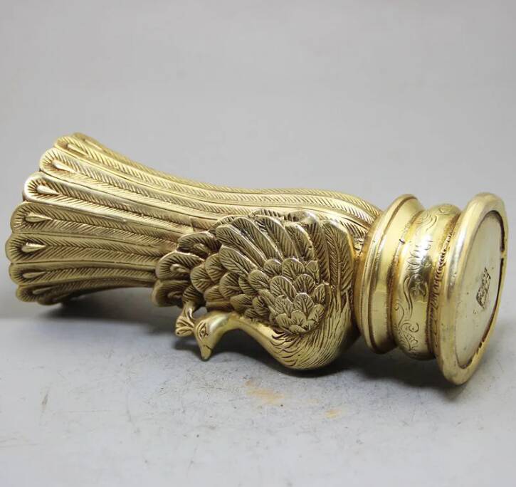 Antique Brass Peacock Vase, Home Decor, Modern Living Room Accent