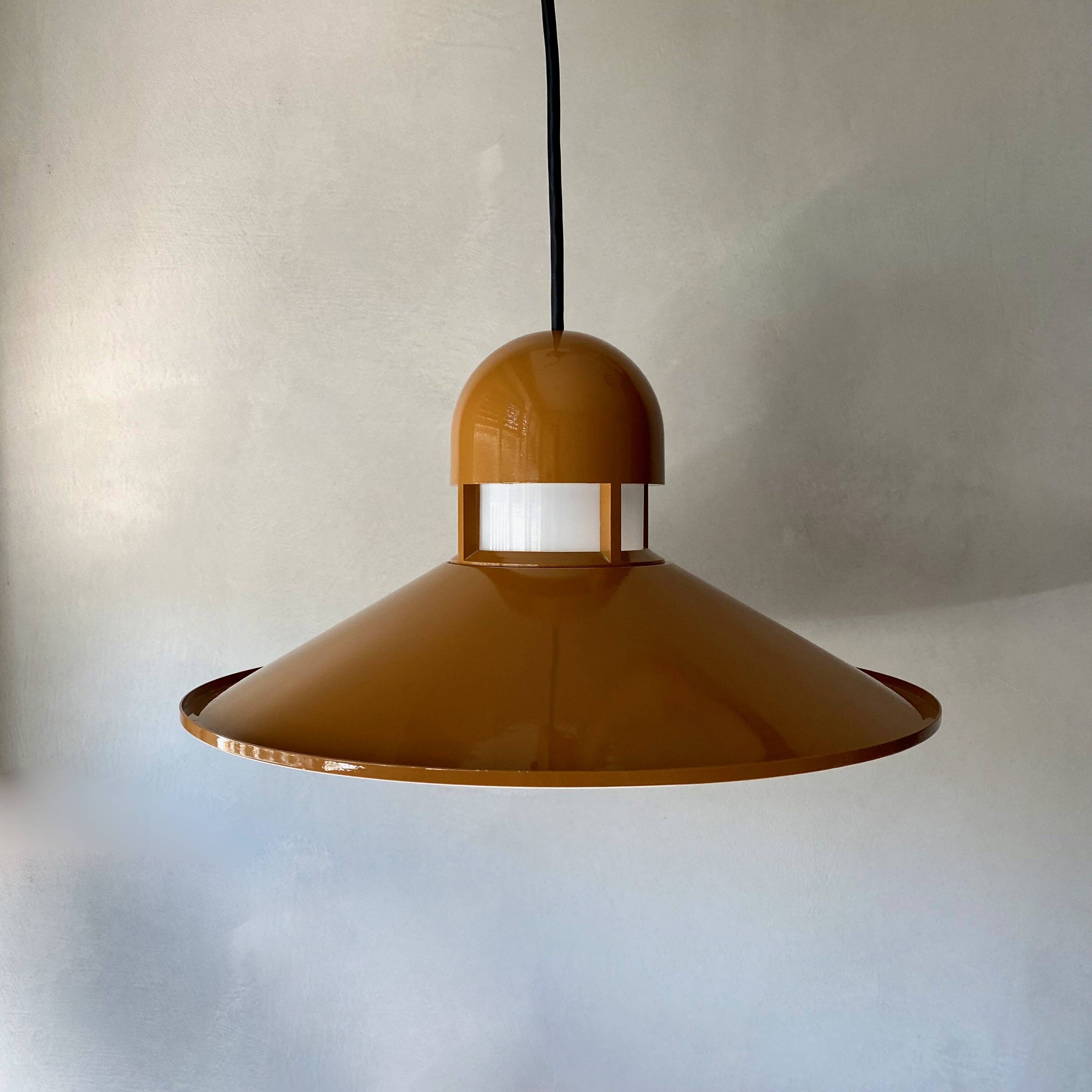 Industrial hanging lamp by Glashütte Limburg, 1960s modernist