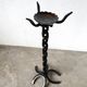 Large wrought iron floor candlestick, folk art, around 1900