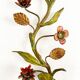 Antique Florentine wall light in painted wrought iron – Floral decoration – 20th century