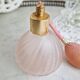 Vintage Pink Frosted Glass Bathroom Set Romantic Heart Decor