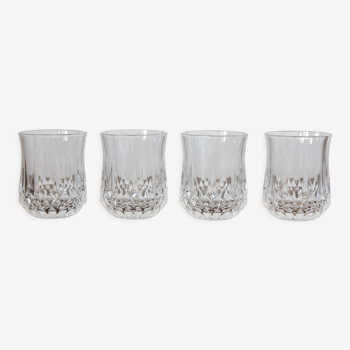 4 verres à digestif en cristal d'Arques modèle Longchamp vintage