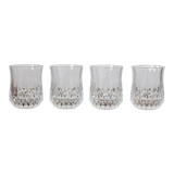 4 glasses with digestive crystal Arques vintage Longchamp model