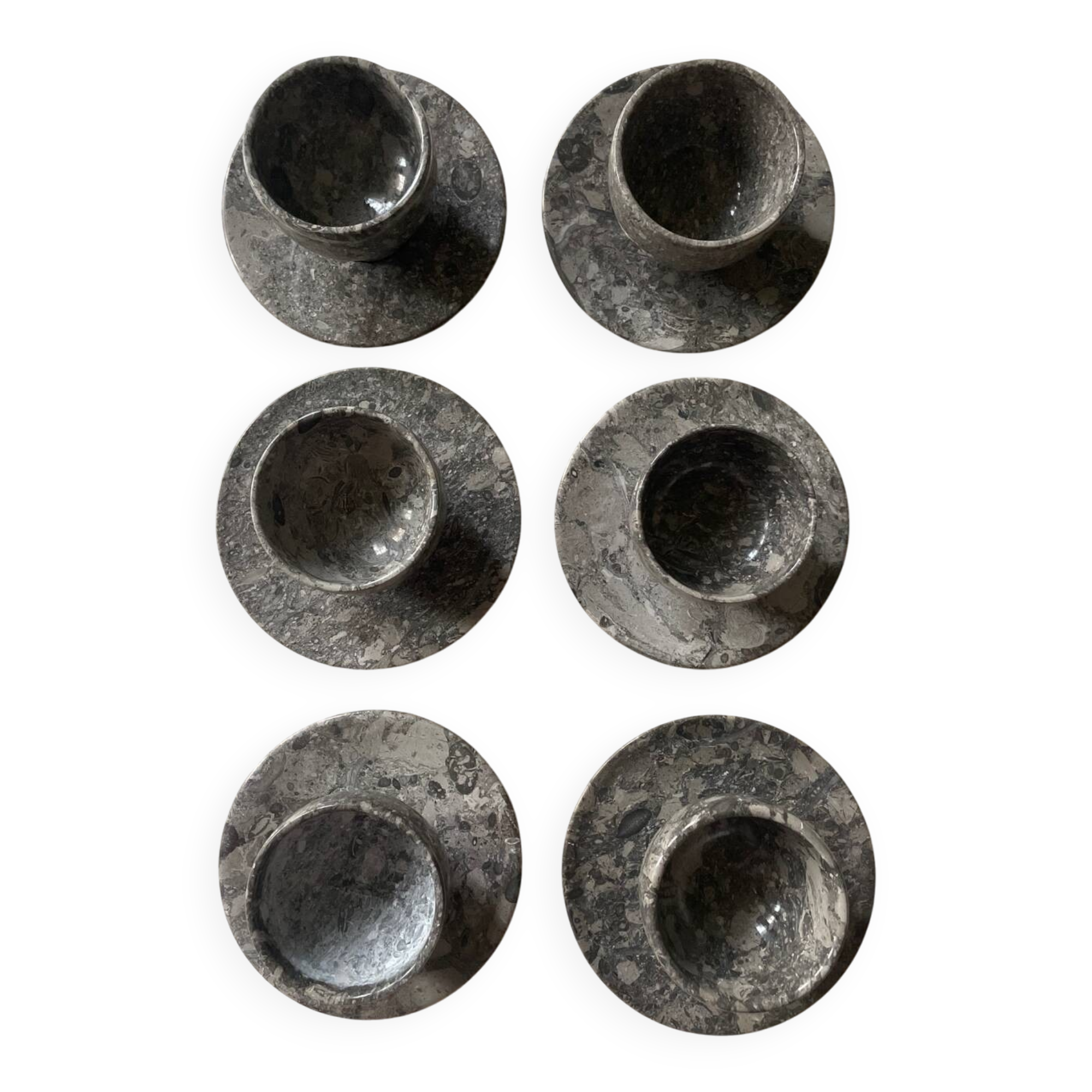 Tea or coffee service in grey marble stone