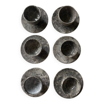 Tea or coffee service in grey marble stone