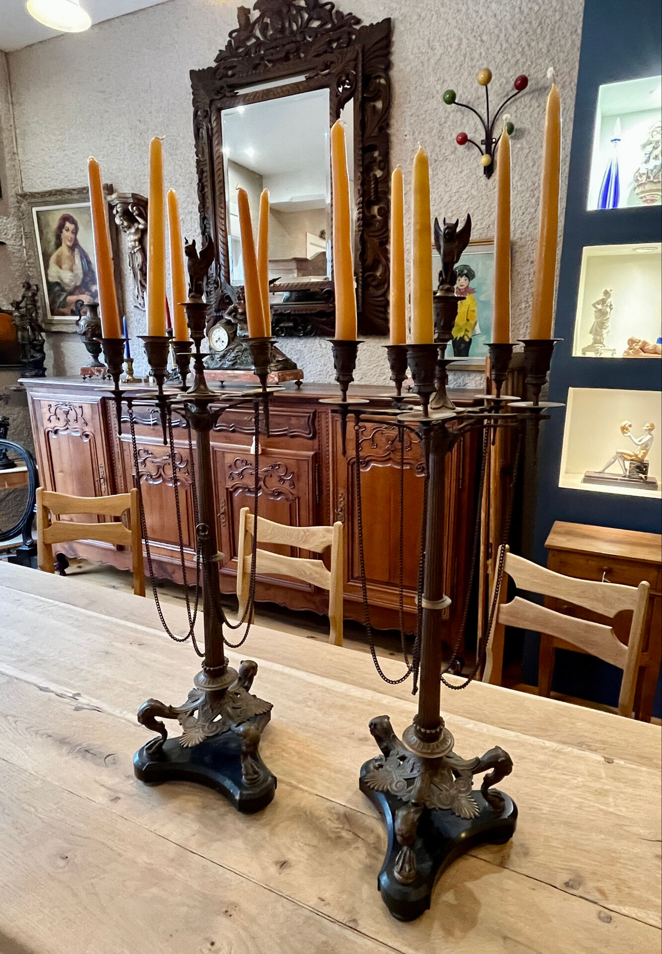 Pair of bronze candelabra Napoleon III