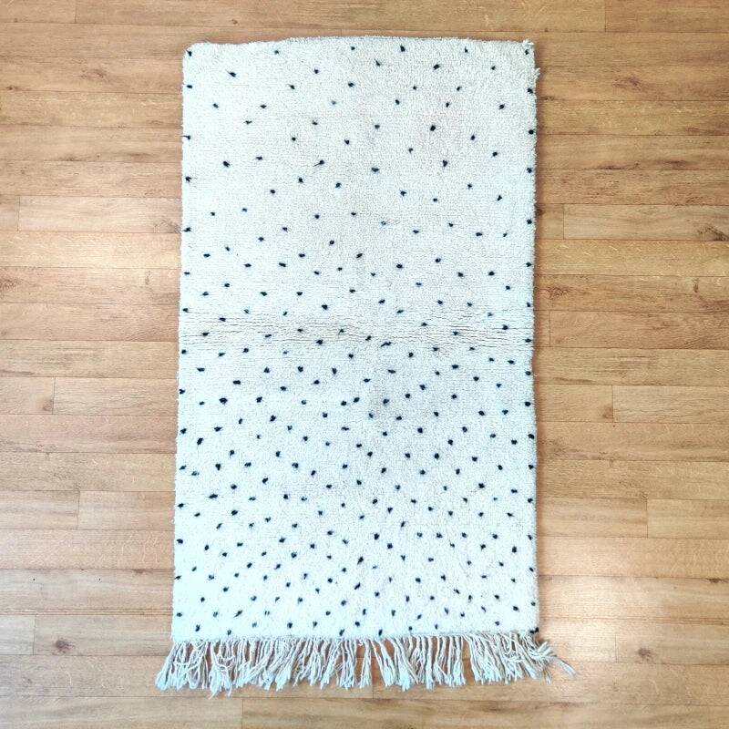 Moroccan rug black dots 95x170 cm