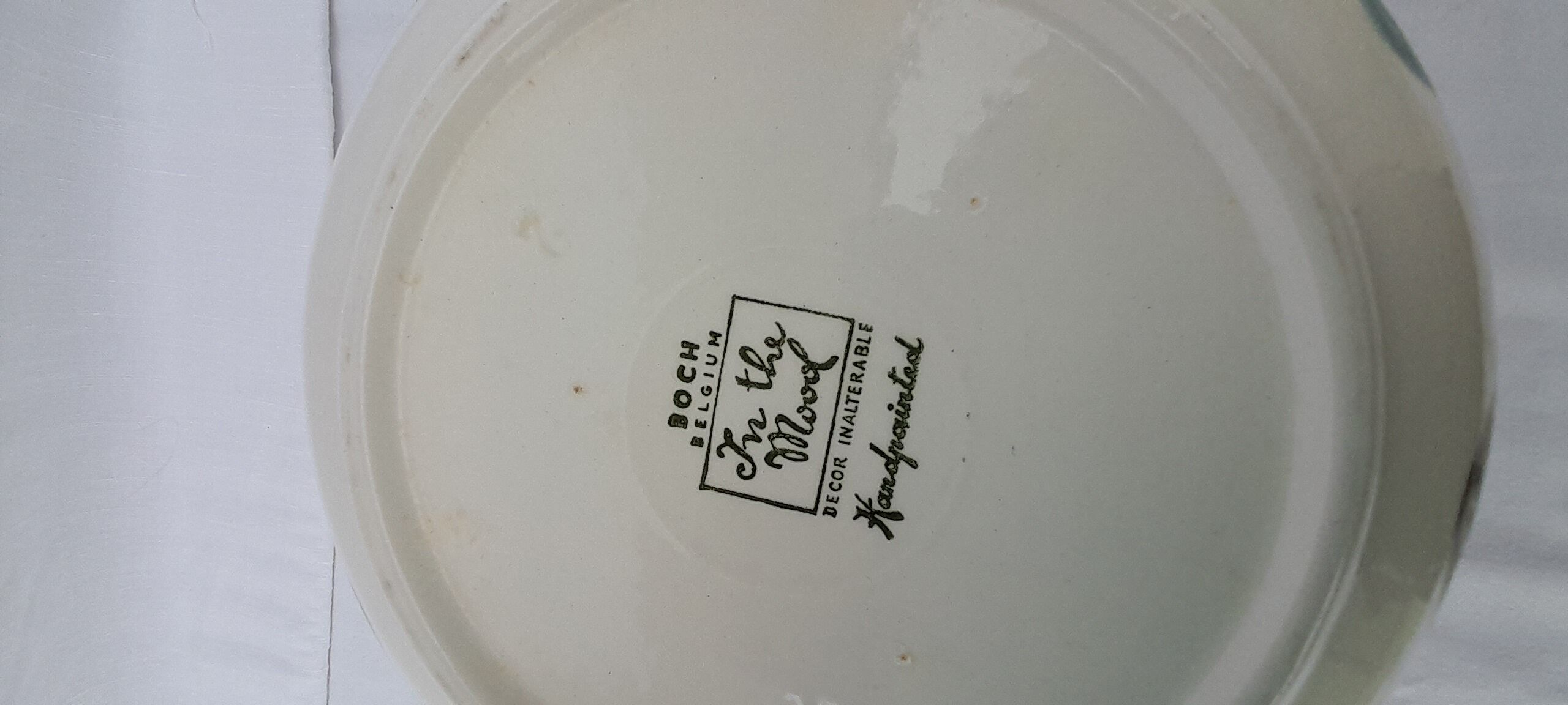 12 hollow earthenware plates Boch Belgium in the mood diam 21,5 cm