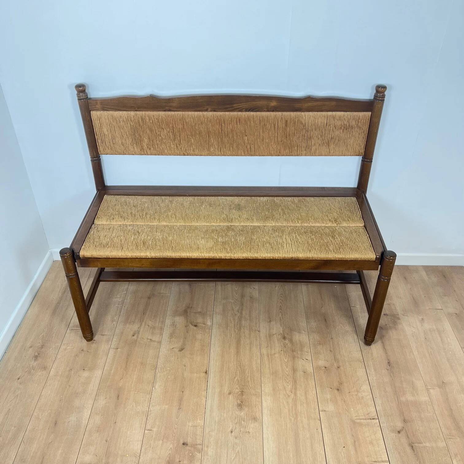 Provençal bench with backrest and integrated storage, 1960