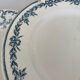 Lot of 6 blue-green ironstone dessert plates, French faience.