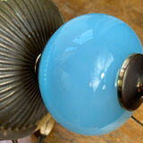 Blue opaline lamp and brass