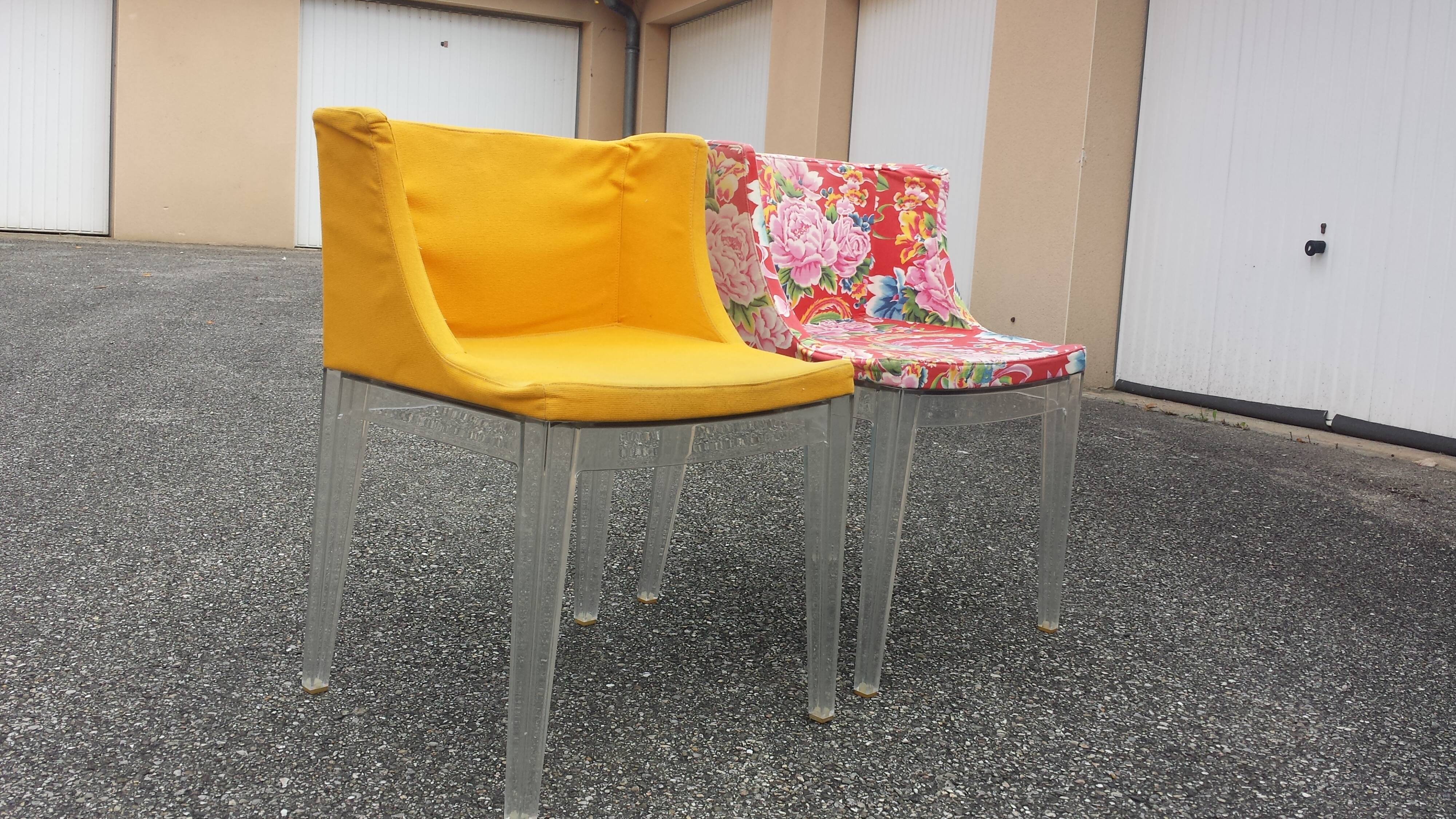 2 fauteuils Mademoiselle Kartell plexi design Philippe Starck