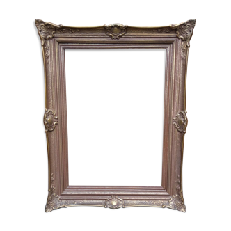 Wooden frame and gilded stucco louis XV style - 70 x 50 cm