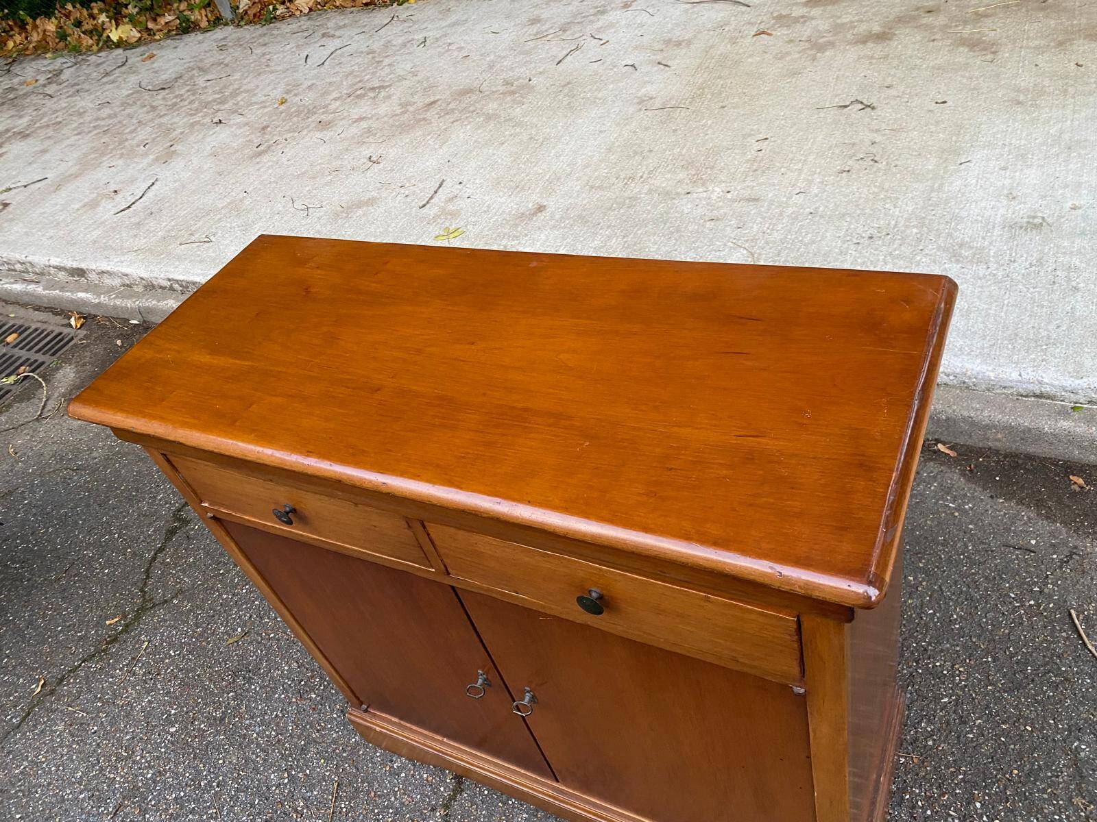 20th century solid oak satin wood sideboard