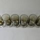 6 large glasses with bubble base, smoked glass, 1960s