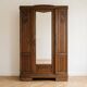 Large antique Art Nouveau wardrobe in solid wood