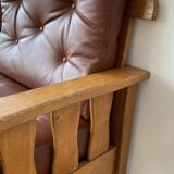 Vintage solid oak bench