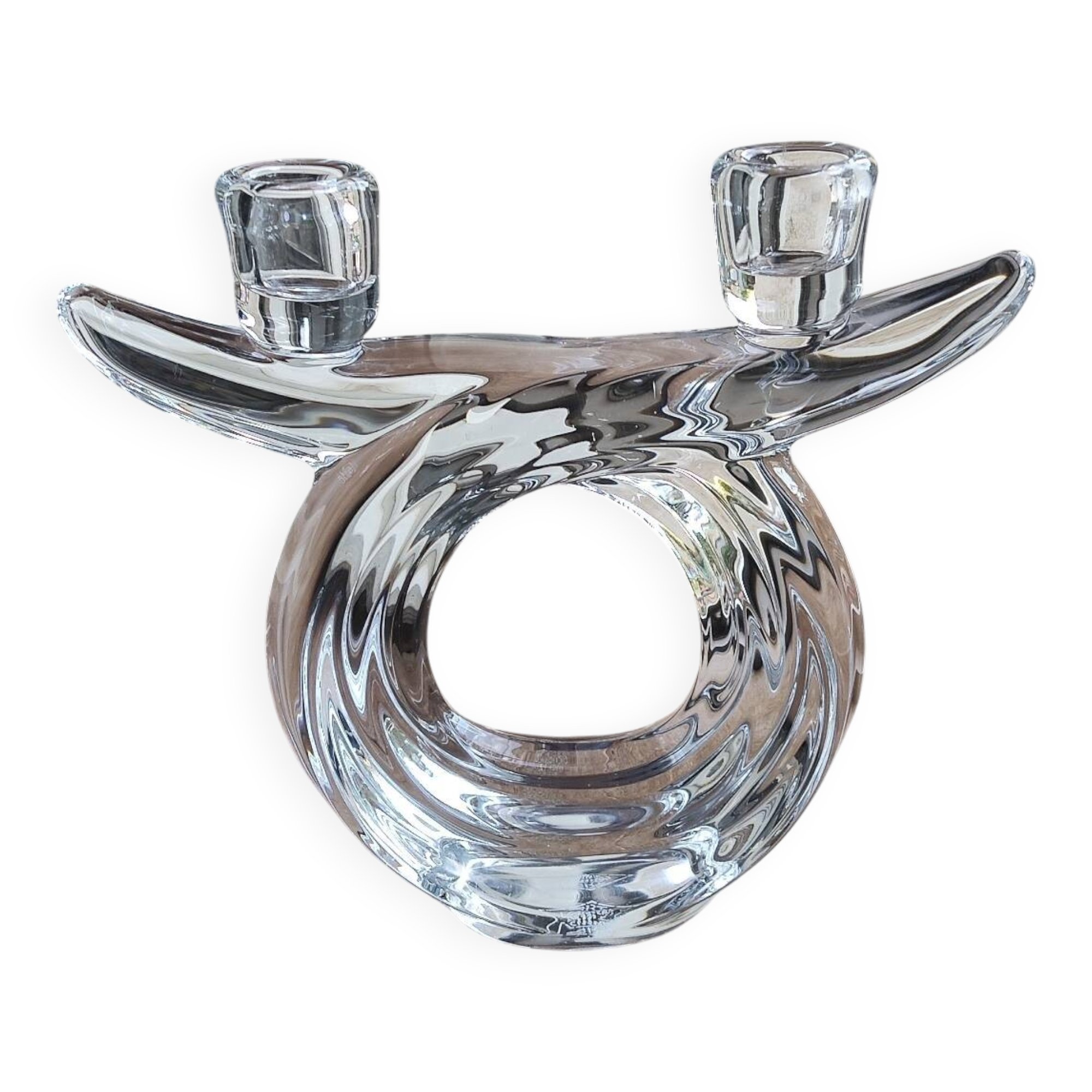 Vannes crystal candle holder - vintage