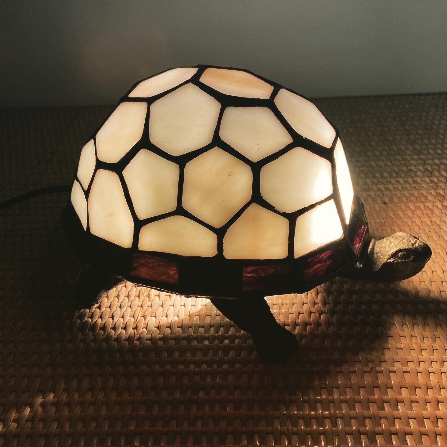Tiffany-Style Turtle Lamp-1980s