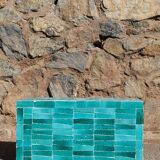 Table basse en Zellige moderne bleu turquoise