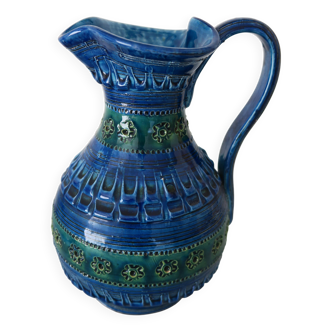 Bitossi Blue and Green Pitcher 26 cm Italy