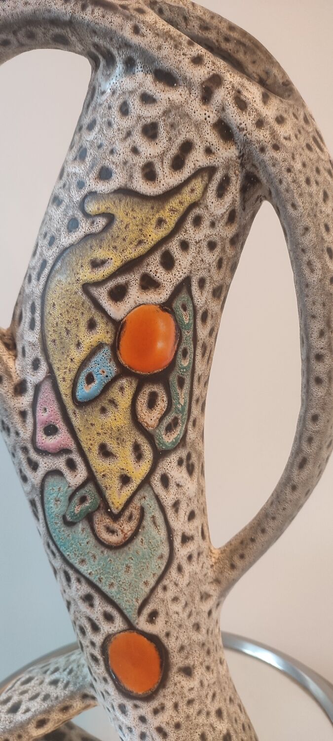 Sculptural ceramic vase (43 cm) marius bessone vallauris (1955-19