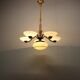 Art Nouveau brass and glass chandelier, 1910s