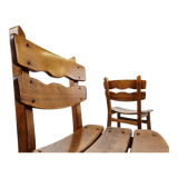 Vintage brutalist dining chairs, set of 4 - 1960s