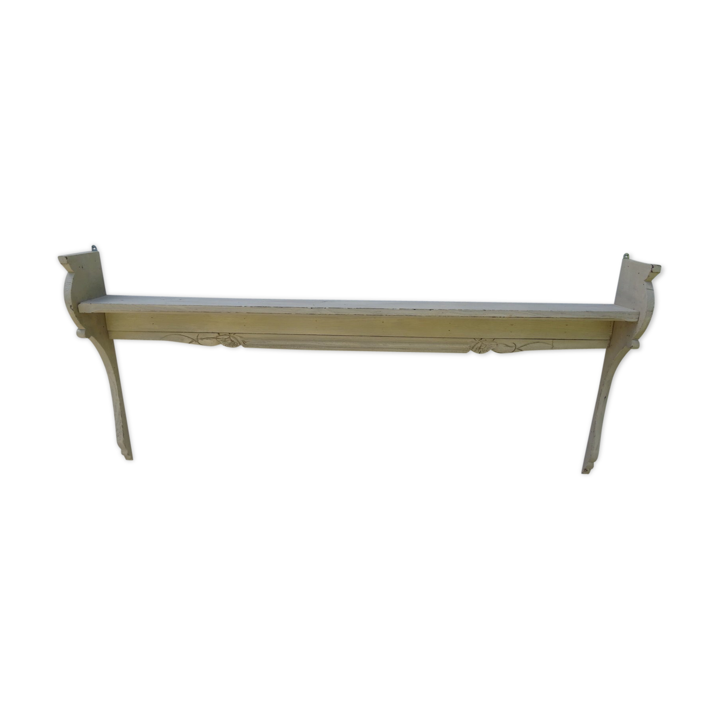 Shabby chic wall shelf in solid oak