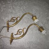 pair of bronze swan collar wall light