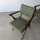 Pair of armchairs with a Scandinavian design in vintage teak from the 1960s.
