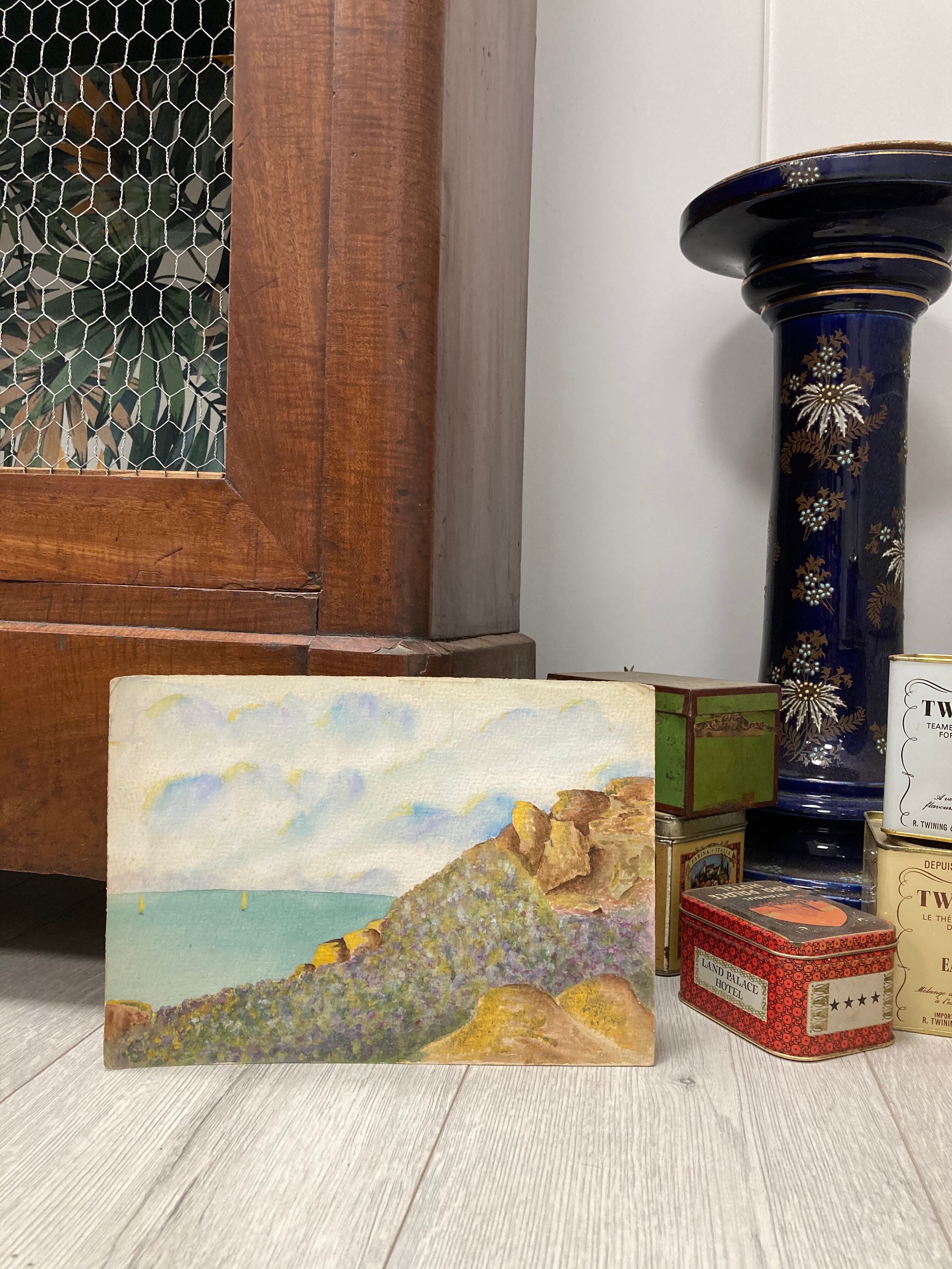 Vintage seaside watercolor