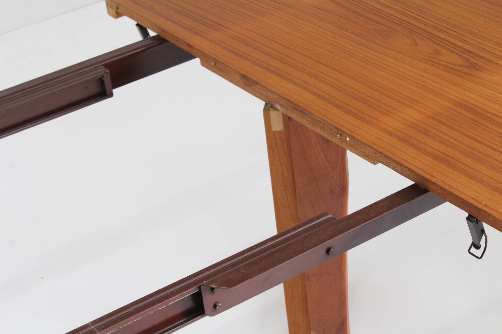Vintage Danish round extendable dining table teak 1960s