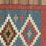 Jute and wool handwoven kilim