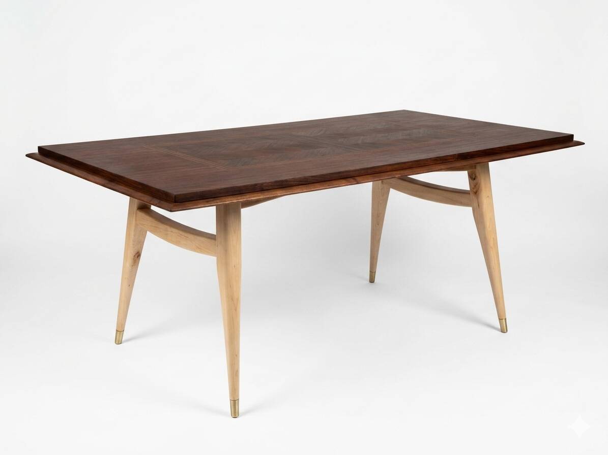 Table avec marqueterie exotique