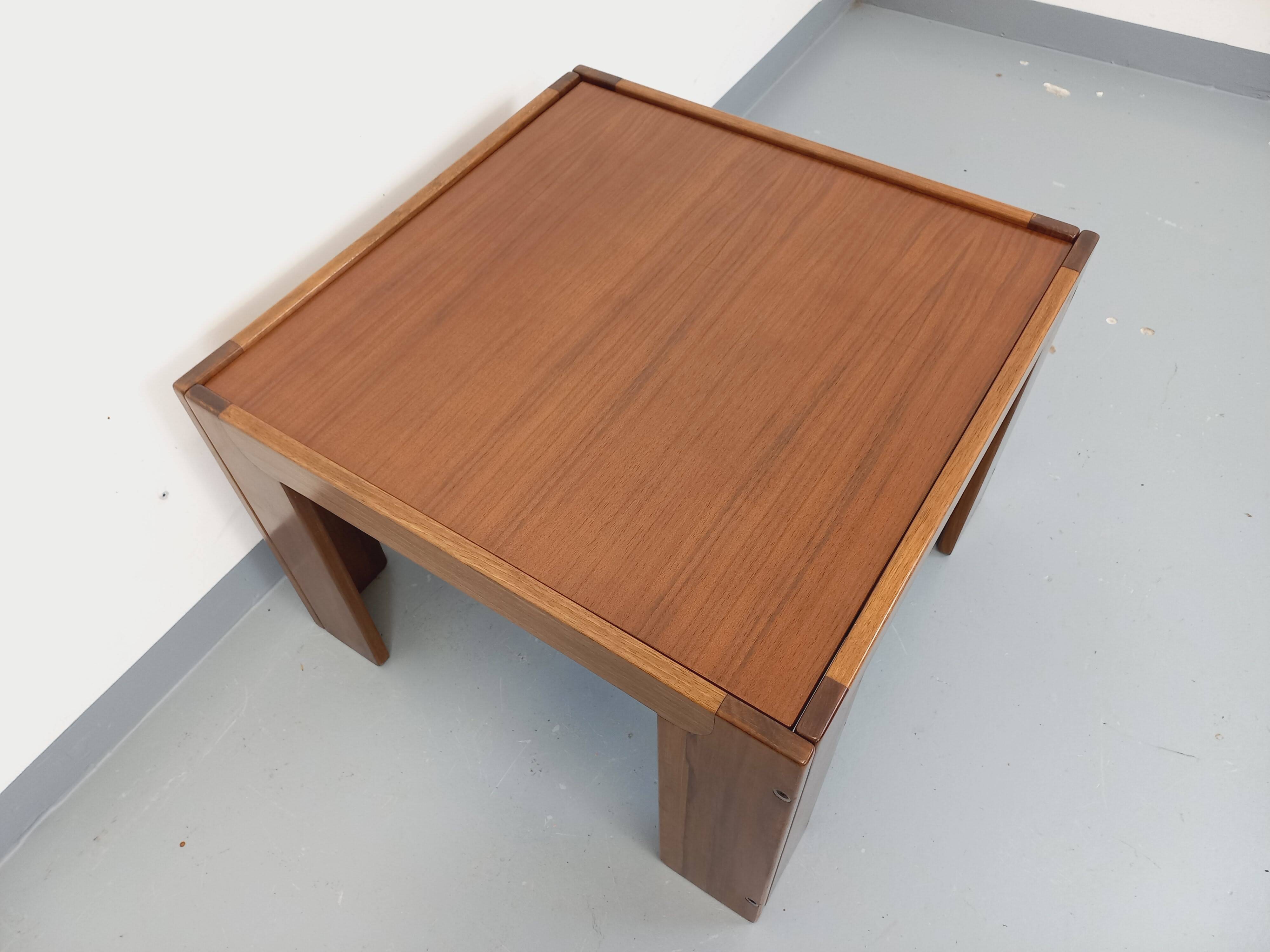 Vintage Italian square coffee table by Afra and Tobia Scarpa for Cassina