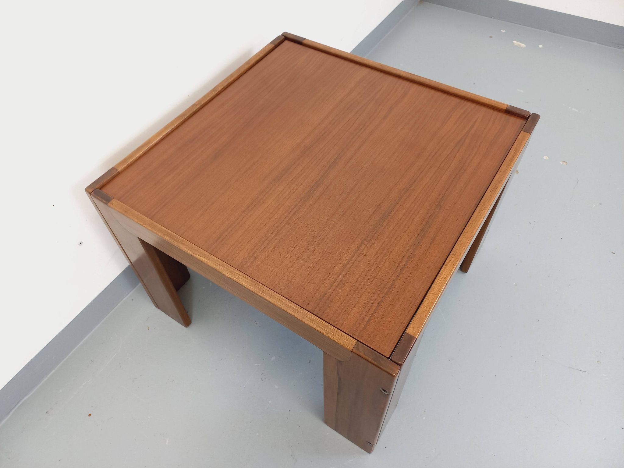 Vintage Italian square coffee table by Afra and Tobia Scarpa for Cassina