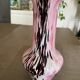 Pink and black blown glass vase