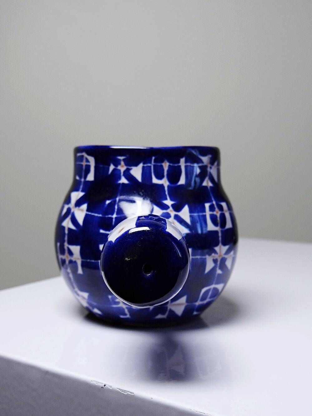 Small ceramic pan Robert Picault Vallauris signed RP cobalt blue 1960-70