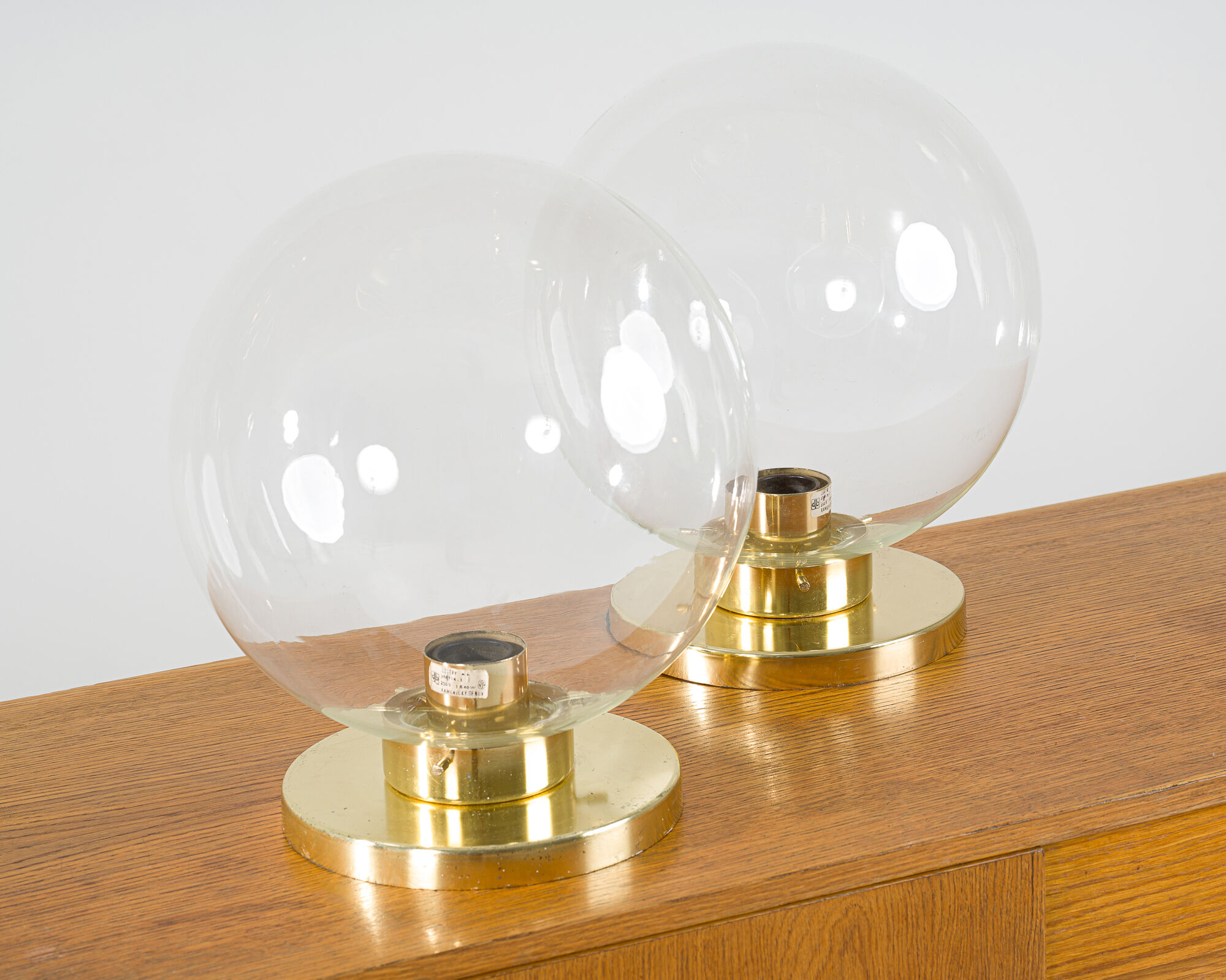 Set of 2 glass sconces from Kamenický Šenov, 1950s