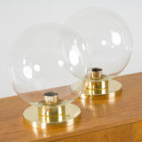 Set of 2 glass sconces from Kamenický Šenov, 1950s