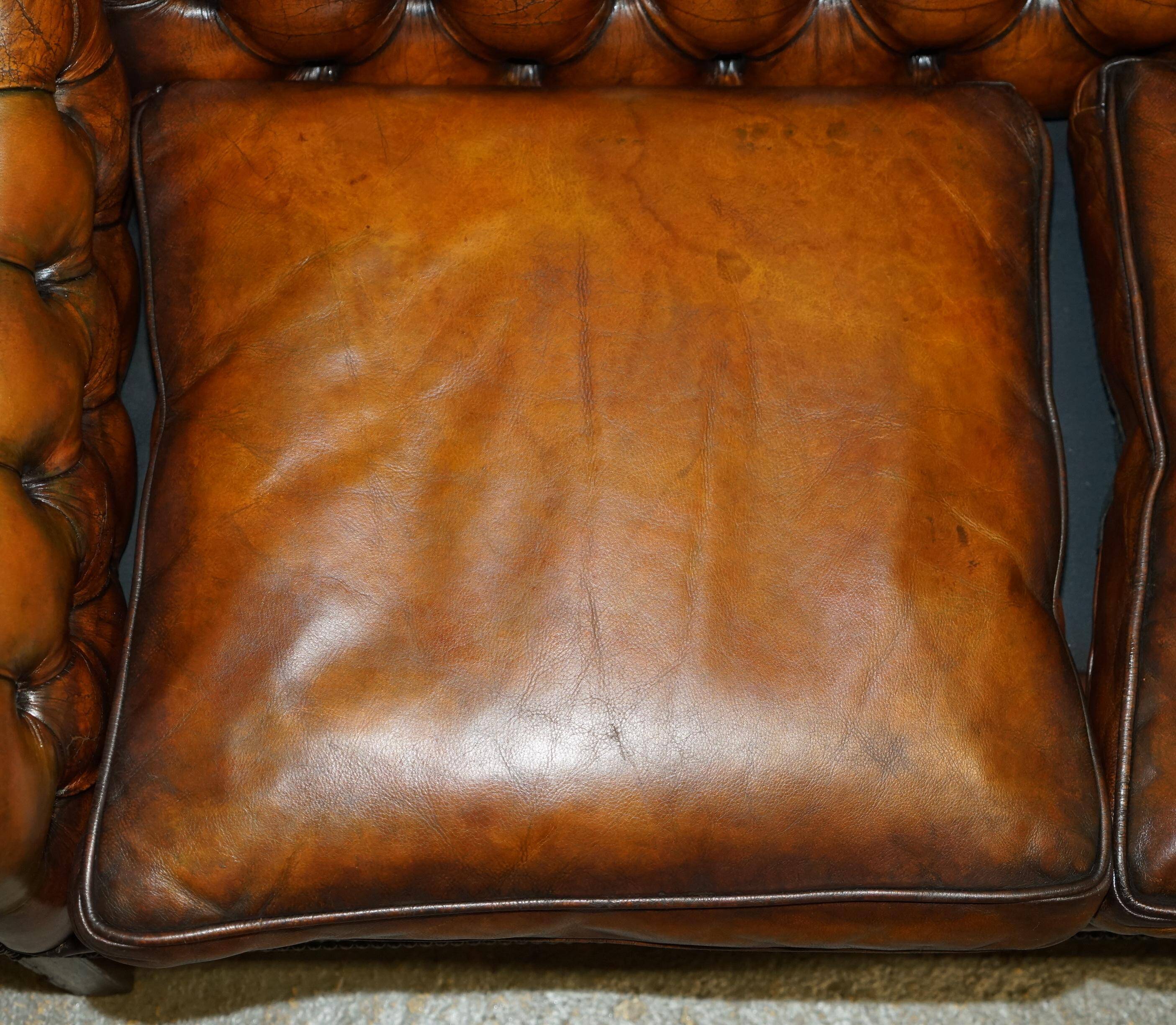 Restored leather Chesterfield sofa in Regency style