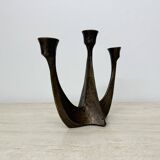 Brutalist bronze candle stick by Horst Dalbeck , 1970s Germany