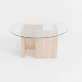 Side table with glass top