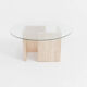 Table d’appoint avec plateau en verre