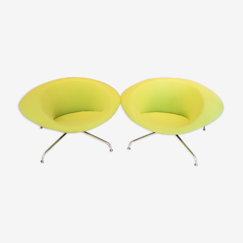 Set of 2 Green Kirk lounge chair by René Holten for Artifort, 1990