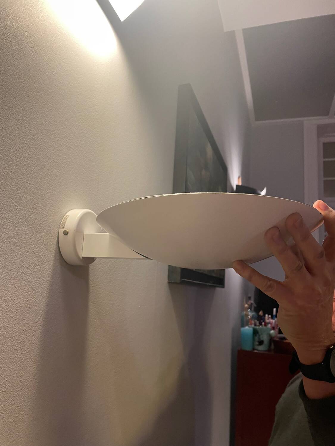 Pair of 80s metal wall lights